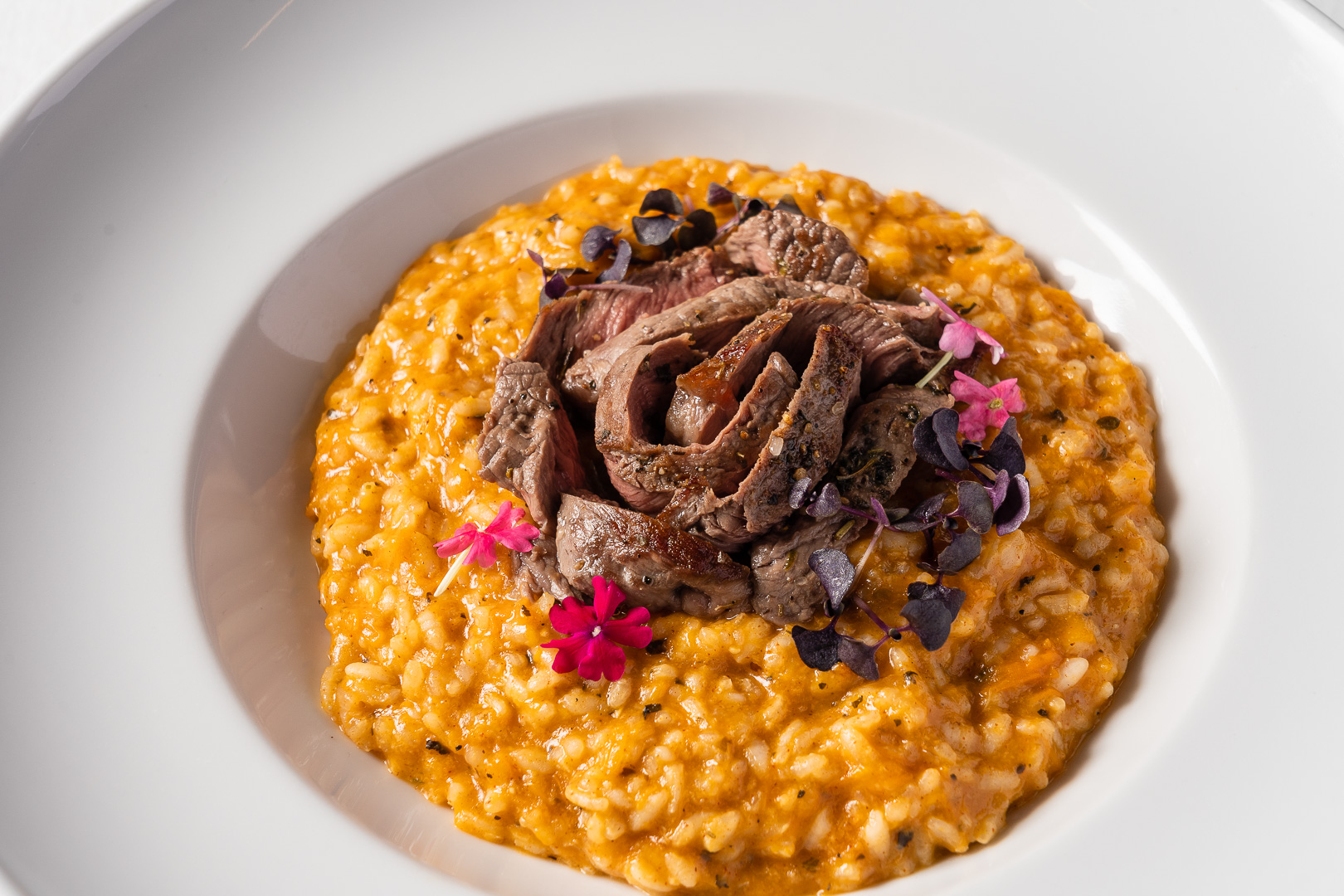 Pumpkin Risotto with Seared Beef